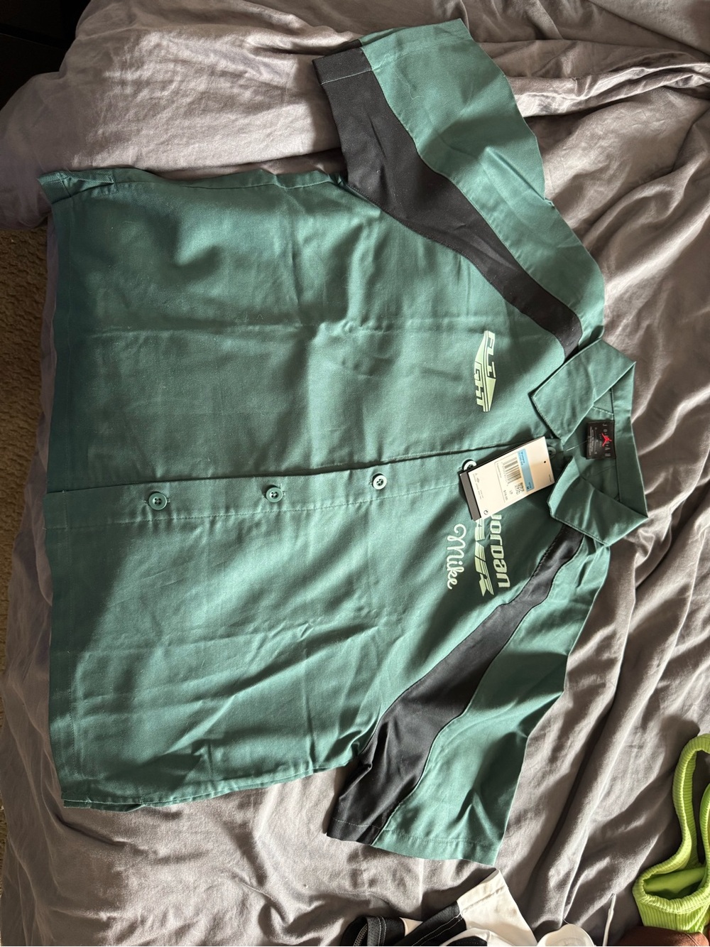 Jordan Teal and Black Short Sleeve Button Polo